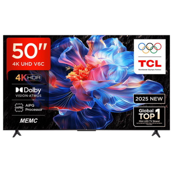 TCL 50V6C 50-Inch 4K HDR Smart TV – Google TV, Dolby Audio, Ultra HD
